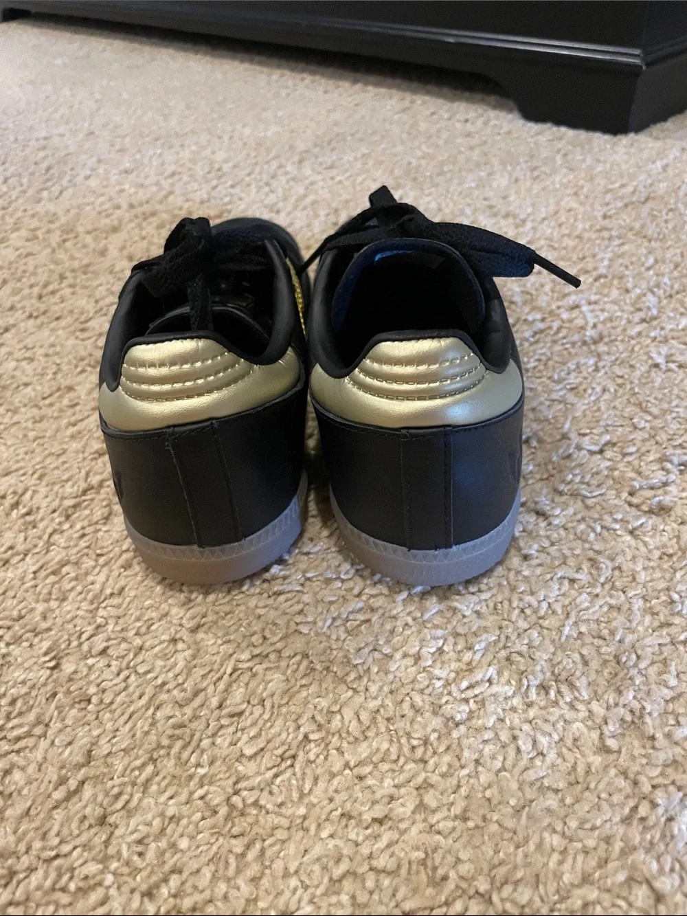 adidas boys Black and Gold Messi sneakers size 4 1/2.